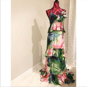 Josie Natori Sunset Palms dress
